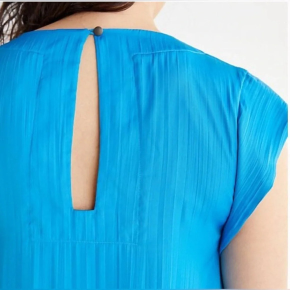 MAEVE XS Anthropologie Blue Flouncy Tunic Dress $128 Pleated Ruffle Hem - Picture 2 of 14